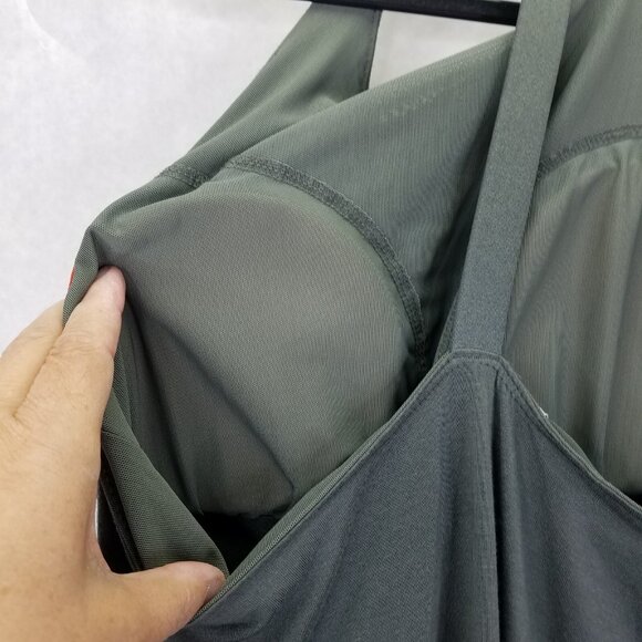 Athleta Serenity T-Strap Racerback Ruched Side Maxi Dress Sz S Grey Stretch Flaw - Picture 10 of 16